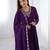 Faux georgette embroidery work purple readymade salwar suit