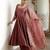 Premium roman silk  embroidery and sequence work mauve pink  readymade salwar suit