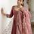 Premium roman silk  embroidery and sequence work mauve pink  readymade salwar suit