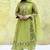 Trendy faux georgette embroidery and sequence work olive green readymade salwar suit