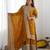 Heavy chinon silk embroidery and sequence work yellow readymade salwar suit
