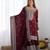 Heavy chinon silk embroidery and sequence work maroon  readymade salwar suit
