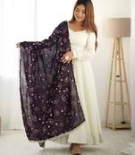 Trendy vichitra soft silk embroidery white salwar suit