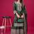 Heavy chinon silk embroidery and sequence work green  readymade salwar suit
