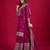 Heavy chinon silk embroidery and sequence work rani pink  readymade salwar suit