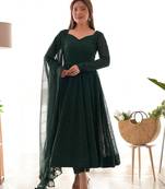 Timeless havy lukhnowi georgette green readymade salwar suit