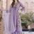 Trendy faux georgette embroidery and sequence work lavender readymade salwar suit