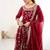 Desinger faux  georgette embroidery and sequence work maroon readymade salwar suit