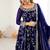 Desinger faux  georgette embroidery and sequence work navy blue readymade salwar suit