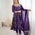 Desinger faux  georgette embroidery and sequence work purple readymade salwar suit