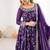 Desinger faux  georgette embroidery and sequence work purple readymade salwar suit