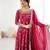 Desinger faux  georgette embroidery and sequence work rani pink readymade salwar suit