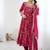 Desinger faux  georgette embroidery and sequence work rani pink readymade salwar suit