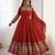 Heavy faux georgette embroidery work red readymade gown