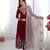 Trendy heavy georgette embroidery work maroon readymade gown
