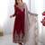 Trendy heavy georgette embroidery work maroon readymade gown