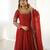 Trendy heavy georgette embroidery work maroon readymade gown
