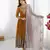 Trendy heavy georgette embroidery work mustard readymade gown