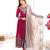 Trendy heavy georgette embroidery work rani-pink readymade gown