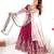 Trendy heavy georgette embroidery work rani-pink readymade gown