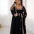 Heavy faux georgette embroidery work black readymade gown