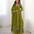 Heavy faux georgette embroidery work lemon readymade gown