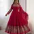 Heavy faux georgette embroidery work rani pink readymade gown