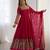 Heavy faux georgette embroidery work rani pink readymade gown
