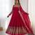Heavy faux georgette embroidery work rani pink readymade gown