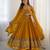 Heavy faux georgette embroidery work yellow readymade gown