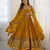 Heavy faux georgette embroidery work yellow readymade gown