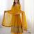 Heavy faux georgette embroidery work yellow readymade gown