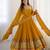 Heavy faux georgette embroidery work yellow readymade gown