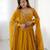 Heavy faux georgette embroidery work yellow readymade gown