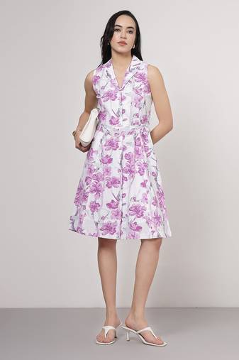 A-line sleeveless knee-length dress