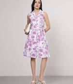 A-line sleeveless knee-length dress