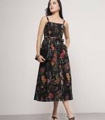 Black sleeveless midi dress