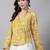 Yellow tie-up printed cotton top