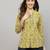 Yellow floral printed shirt style top