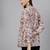 Offwhite floral printed shirt style top with pintucks & button closure