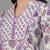 Lavender floral printed straight top with mandarin collar & yoke