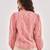 Pink floral printed long sleeve top with lace inserts and button placket