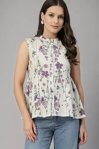 Lavender sleeveless cotton top