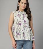 Lavender sleeveless cotton top