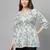 White and black ethnic floral printed top