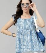 Printed flutter sleeve top