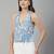 Light blue floral printed wrap top