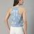 Light blue floral printed wrap top