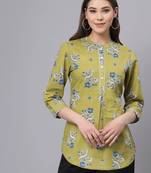 Light green printed top