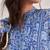 Blue floral printed a-line top